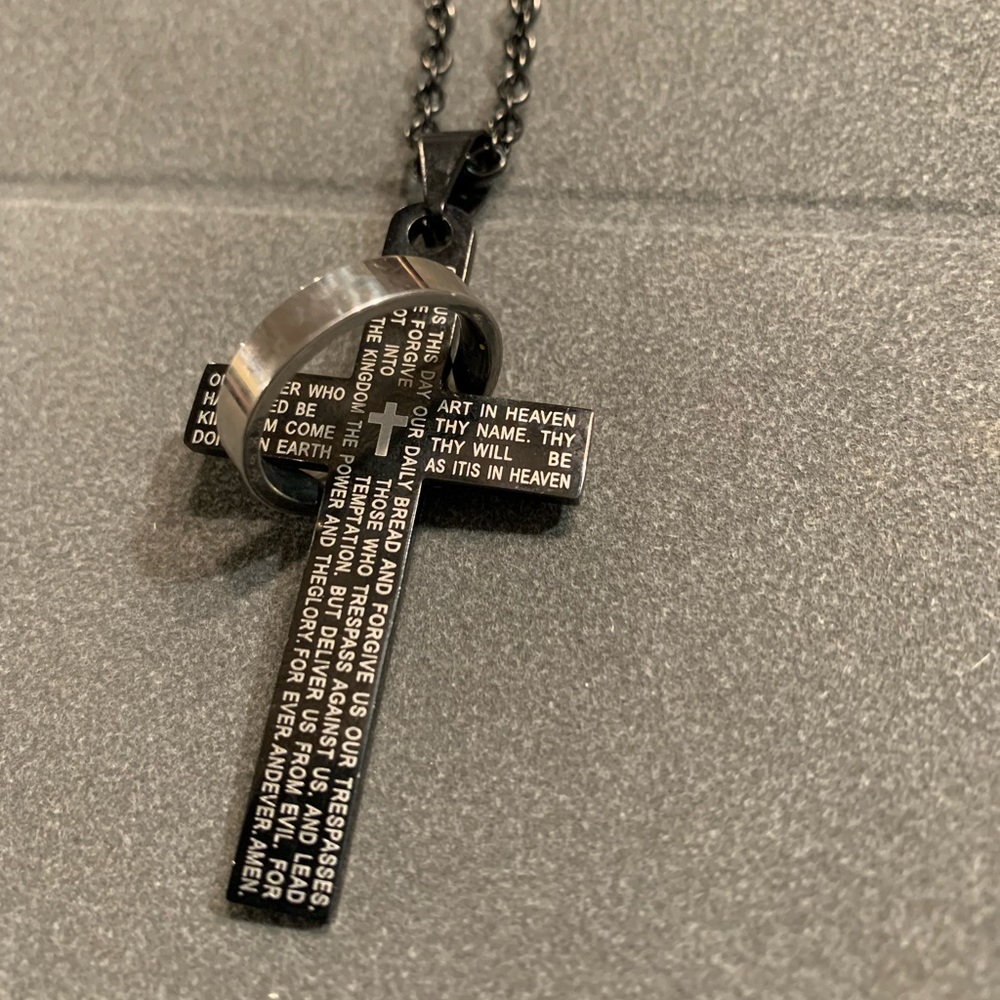 Cross Ring Pendant Necklace